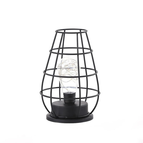 Retro Iron Table - Wine Bottle - Copper Wire Lights