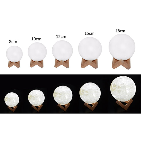 Rechargeable LED Moon Lamp White Light