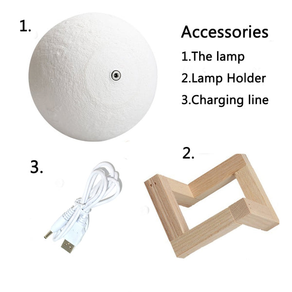 Rechargeable LED Moon Lamp White Light