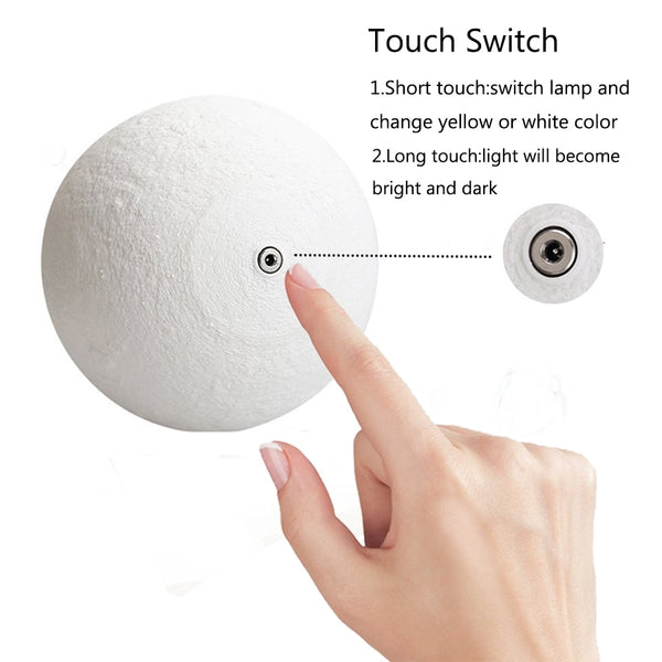 Rechargeable LED Moon Lamp White Light