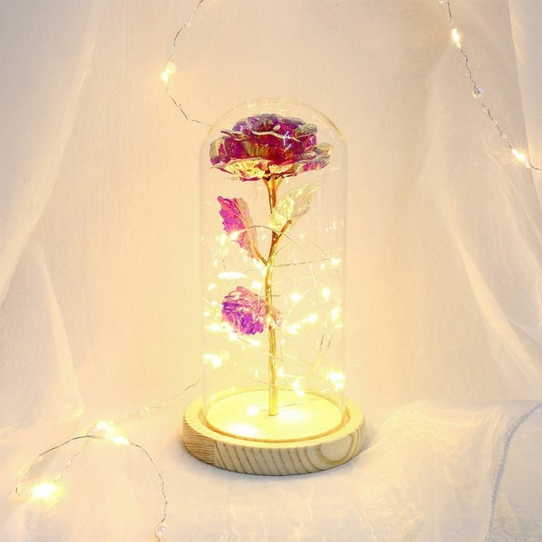 Rose Lamp Bottle Desk Night Light