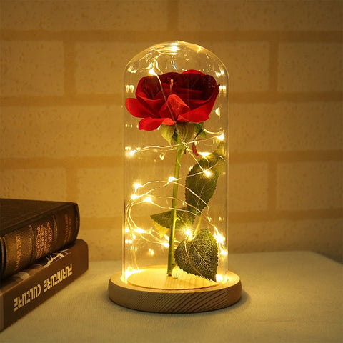 Rose Lamp Bottle Desk Night Light